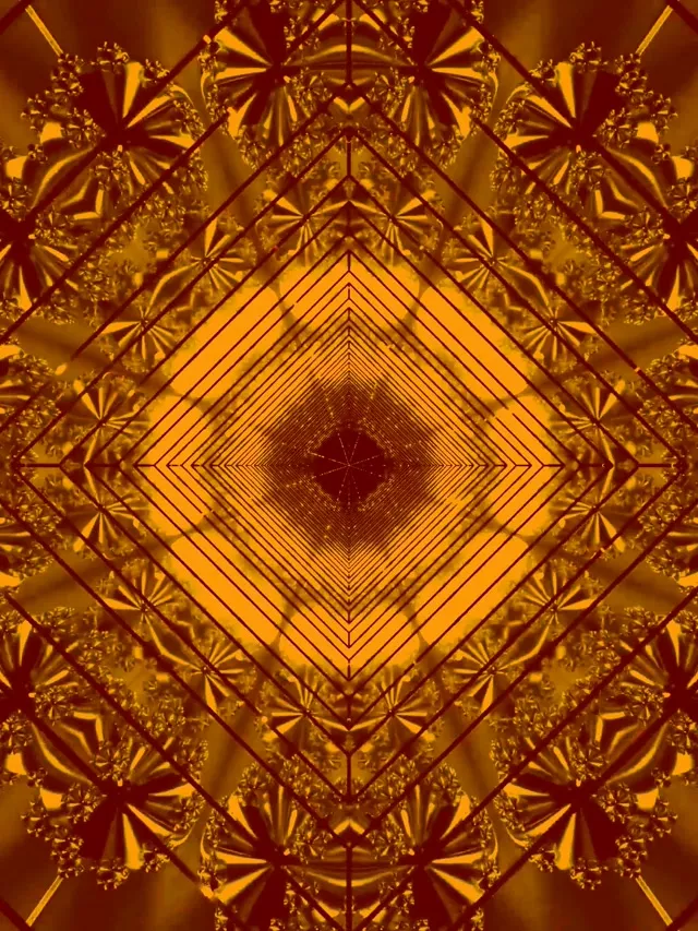 Златен Неон Тунел Screensaver 60fps 3:4 iPad Portrait Vj Loop