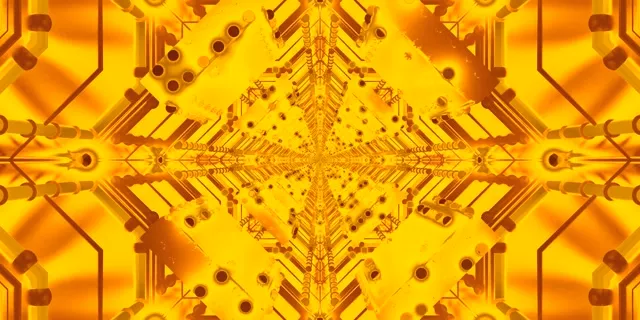 Golden Neon Tunnel Bildschirmschoner PC 2:1 Univisium 60fps VJ Loop