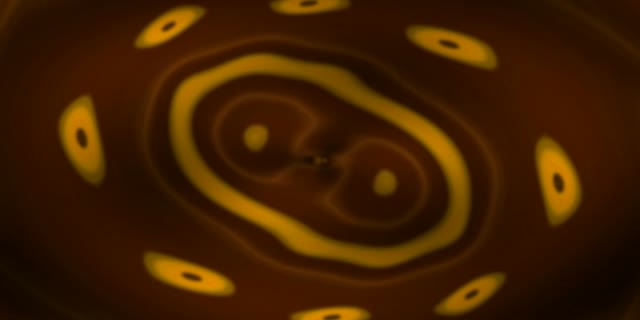 Zlatý Neon Tunnel VJ Loop 2:1 Univisium 60fps Screensaver Motion Background