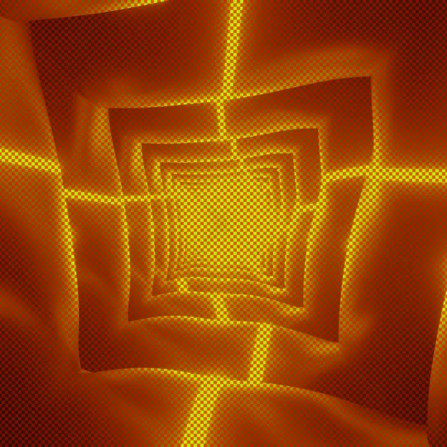 Golden Neon Tunnel VJ Loop Square 60fps | Hypnotic Screensaver