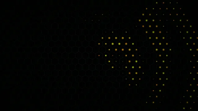 Golden Network Nodes on Dark Background 4K