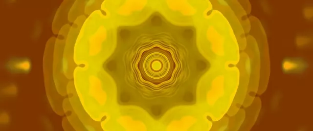 Zeltains astoņstūris neon tunelis VJLoops 2.39:1 kinematogrāfija 60fps ekrānsaudzētājs