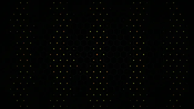 Golden Particle Network Animation on Black Background