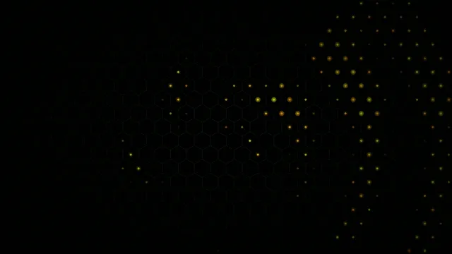 Golden Particle Network Animation on Black Background