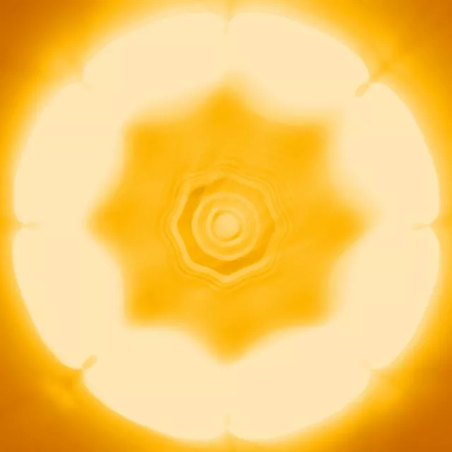 Golden Pulsating Hexagon Neon Tunnel VJ Loop 1:1 Square 60fps Screensaver