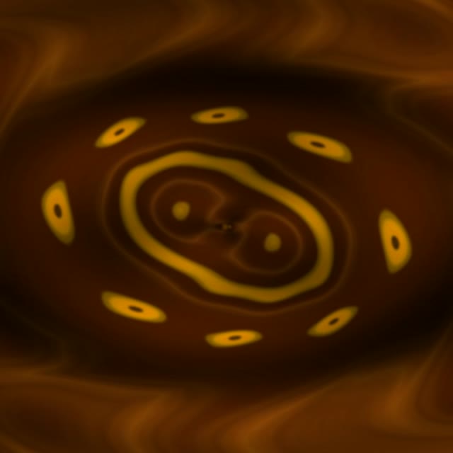 Tunel Neon Spirală Aurie 1:1 Pătrat 60fps VJ Loop Screensaver