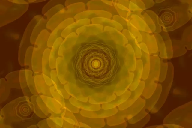 Zlatý Spirálovitý Vortex Neon Tunnel 3:2 Surface 60fps VJ Loop Screensaver