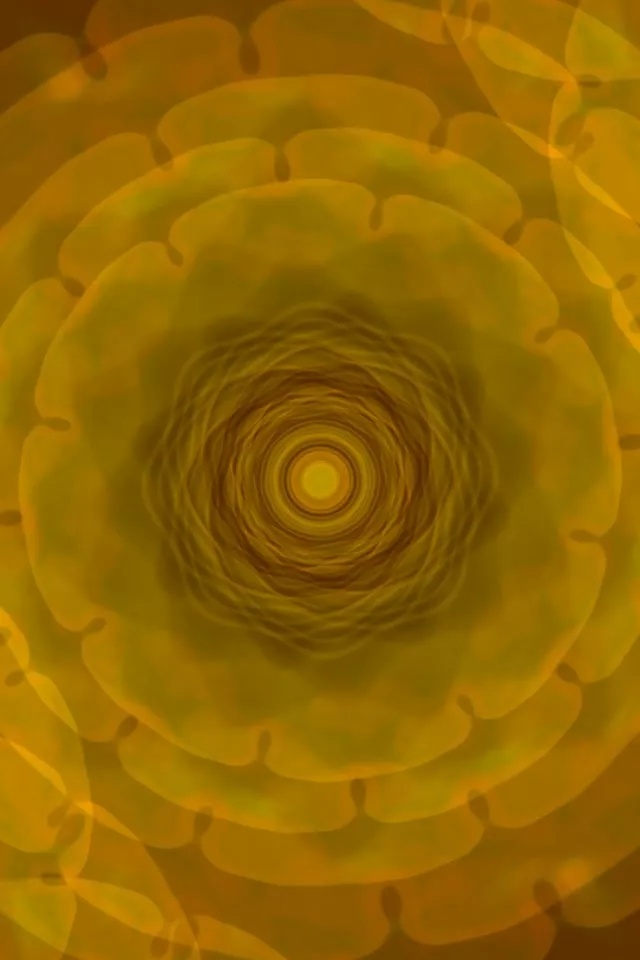 Golden Spiraling Vortex Neon Tunnel 9:16 Portrait 60fps Screensaver VJLoops