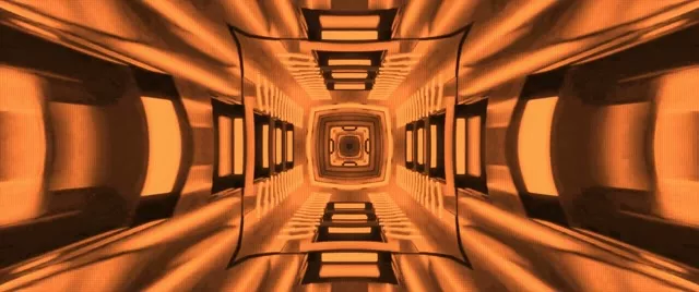 VJ Loop 金色霓虹隧道萬花筒 2.39:1 Cinemascope 60fps 螢幕保護程式