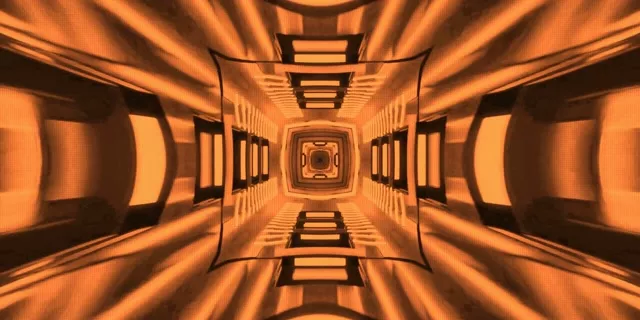 Tunel Neon Simetrie Portocalie VJ Loop 2:1 Univisium 60fps Screensaver