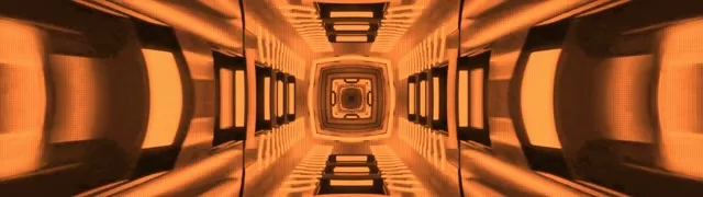 Neonski Tunel Oranžni Kaleidoskop Vrtinec VJ Loop 32:9 Super Ultraširok 60fps Ohranjevalnik zaslona