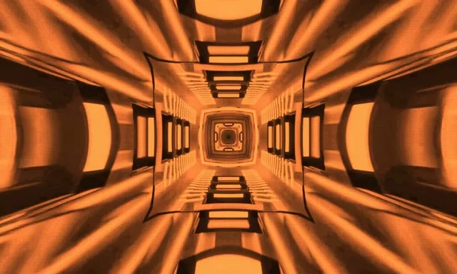 نفق نيون دوامة كاليدوسكوب برتقالي VJ Loop 5:3 Wide 60fps حافظة شاشة