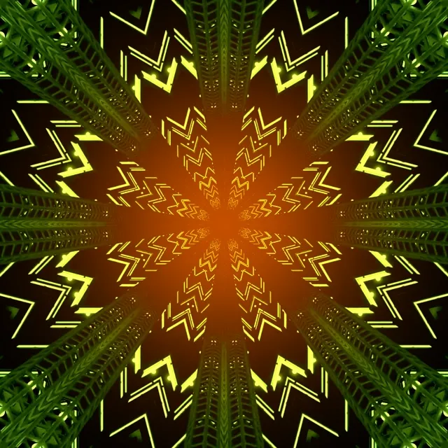 Neontunnel Fraktal Kaleidoskop Burst VJ Loop 1:1 Square 60fps Skärmsläckare