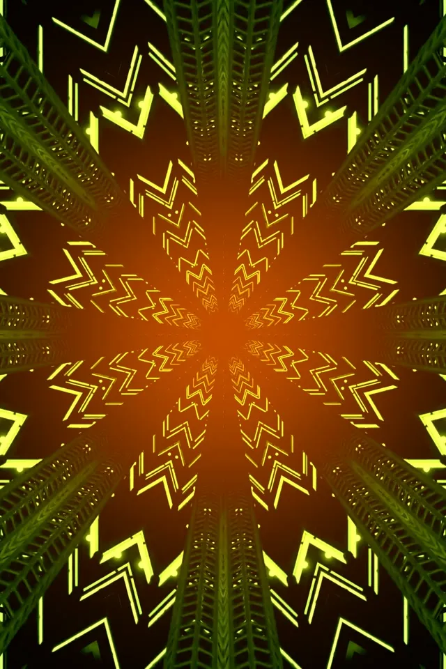 Neon Tunel Cikcak Kaleidoskop 2:3 Foto Portrét 60fps Šetrič Obrazovky VjLoops