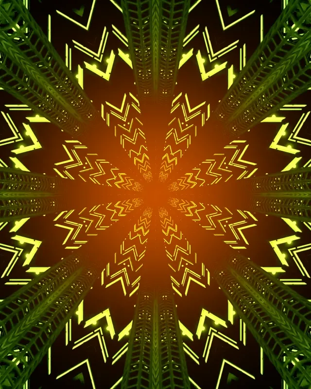 Neonski Tunel Fraktalni Kaleidoskop Izbruh VJLoops 4:5 Instagram 60fps Ohranjevalnik zaslona