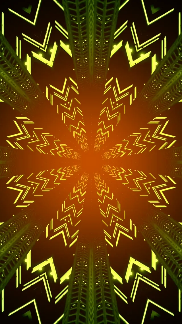 Tollán Neon Caleidscóp Zigzag 9:16 Reels 60fps Scáileán Cosanta VjLoops