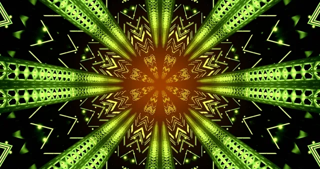 Berdeng Fractal Neon Tunnel Screensaver pc 4K UHD 60fps Live Wallpaper