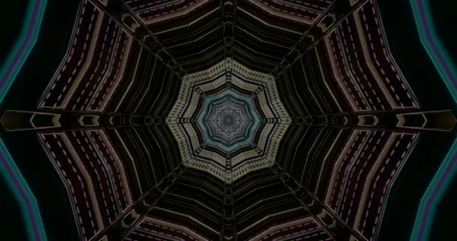 Green Geometric Tunnel VJ Loop | 4K 60fps Screensaver | Kaleidoscope