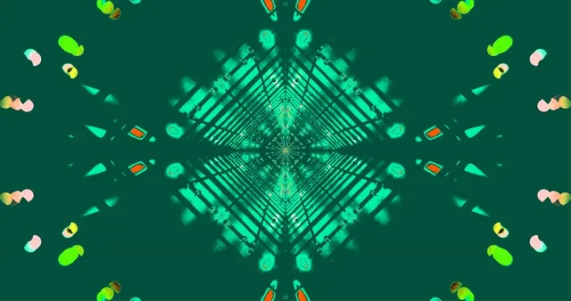 Green Geometric VJ Loop 4K 60fps | Neon Tunnel