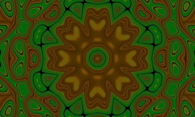 Neontunnel Grön Mandala Kugghjul 5:3 Wide 60fps Skärmsläckare VJLoops