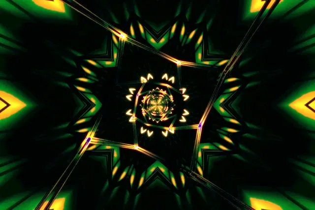 Tunelit Neon Kalejdoskop Star Burst VJ Loop 3:2 Surface 60fps Screensaver
