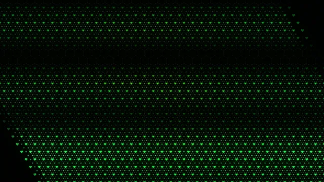 Green Heart Particles Falling Motion Graphic