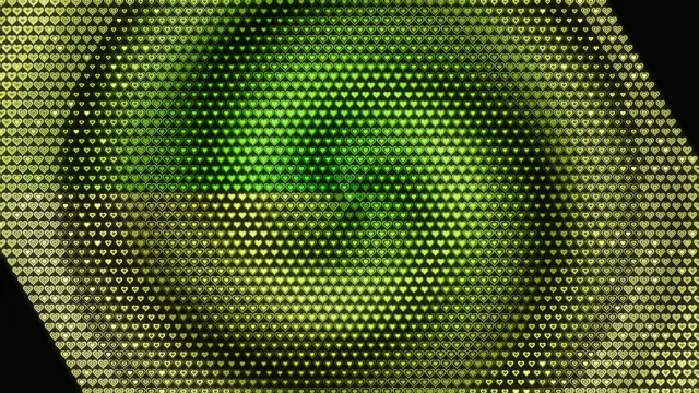 Green Heart Pattern Animation 4K Glowing Background