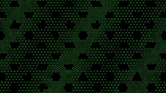 Green Hexagon Digital Matrix Animation 4K