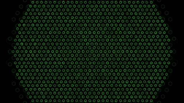 Green Hexagon Grid Digital Network Pattern Animation