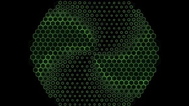 Green Hexagon Grid Pattern 4K Animation