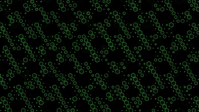 Green Hexagon Network Animation 4K Ultra HD