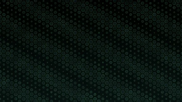 Green Hexagonal Grid Pattern on Dark Background 4K