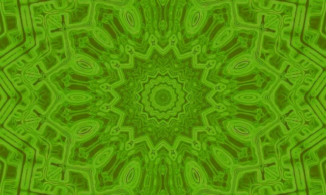 Túnel Neón Calidoscopio Verde VJ Loop 5:3 Wide 60fps Protector de Pantalla