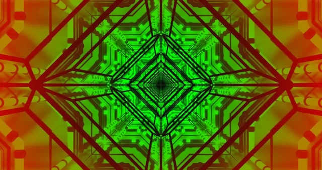 Green Neon Diamond Tunnel | Abstract VJ Loop 4K 60fps Screensaver