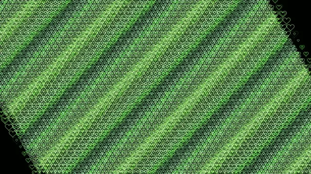 Green Neon Heart Pattern Animated Background 4K