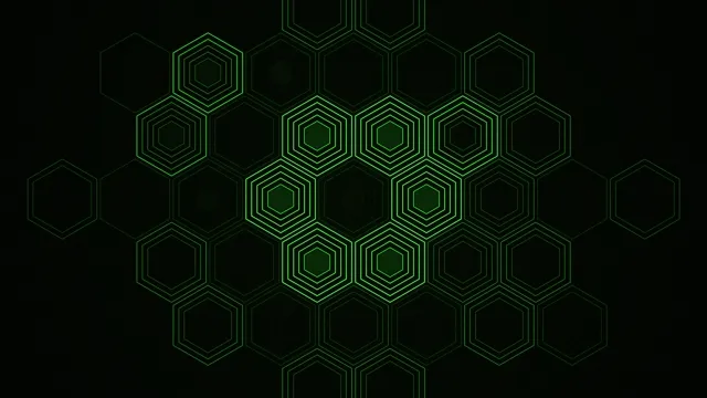 Green Neon Hexagon Grid Abstract Animation 4K