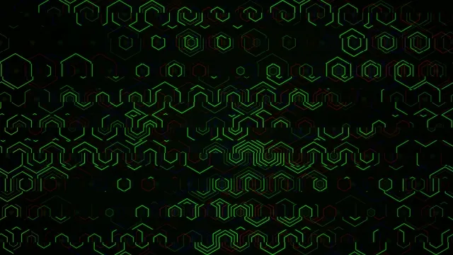 Green Neon Hexagon Grid Animation 4K