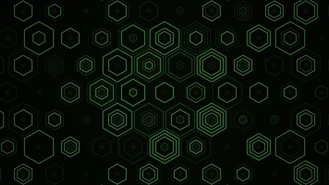 Green Neon Hexagon Grid Animation 4K