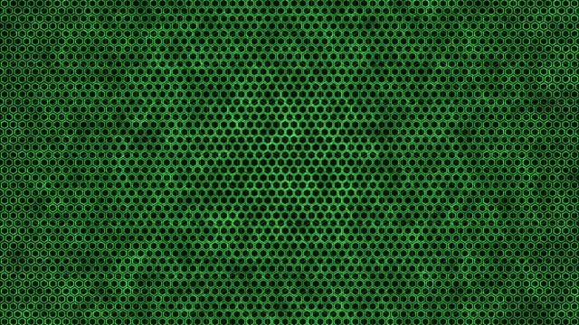 Green Neon Hexagon Grid Pattern Animation