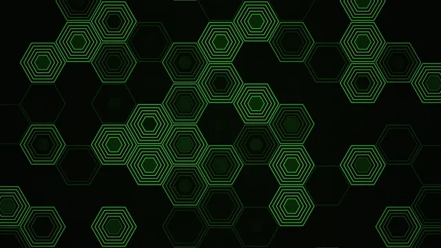 Green Neon Hexagon Network Animation 4K