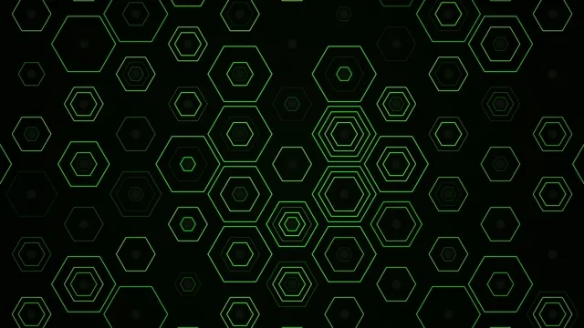 Green Neon Hexagon Pattern Abstract Motion