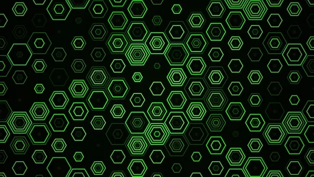 Green Neon Hexagons 4K Ultra HD Background