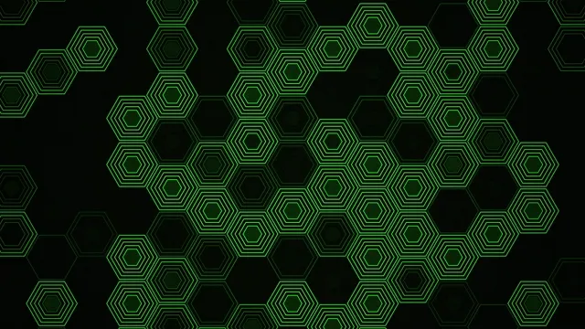 Green Neon Hexagons Abstract Motion Background