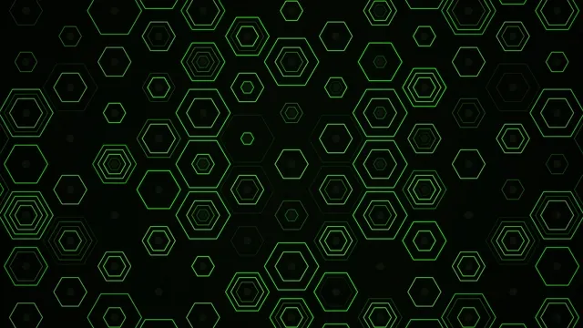 Green Neon Hexagons Abstract Motion Graphics 4K
