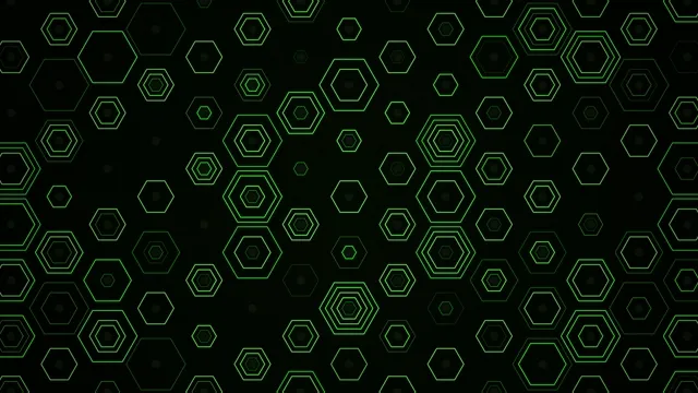 Green Neon Hexagons Animated Background 4K