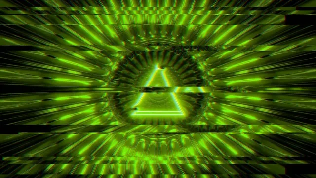 Green Neon Hypnotic Vortex | 4K UHD 60FPS VJ Loop Fractal Tunnel