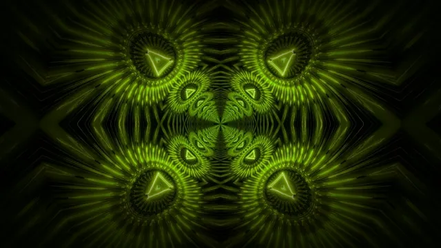 # Green Neon Symmetrical Fractals | 4K UHD 60FPS VJ Loop