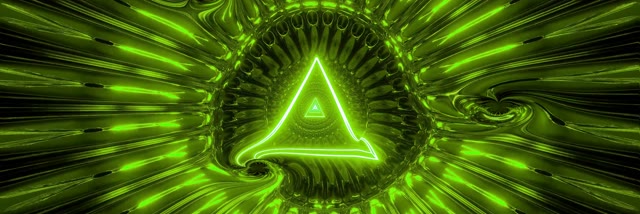 Zelený Neon Triangle Tunnel 3:1 Ultrawide 60fps Screensaver VJ Loop