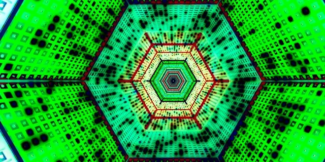Neon Tunnel Hexagon Grid VJLoops 2:1 Univisium 60fps Schermbeveiliging