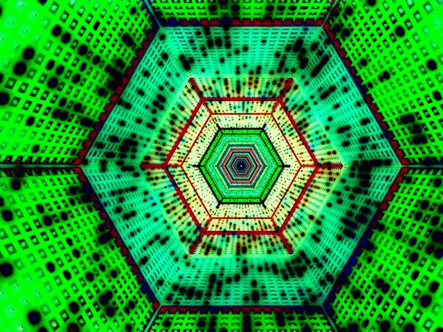 VJ Loop Neon Tunel Heksagon Mreža Zelena 4:3 classic 60fps Čuvar Ekrana